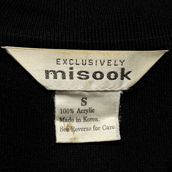 Exclusively Misook Black Purple Striped Zip Up Long Sleeve Knit Cardigan Size S - Picture 7 of 10